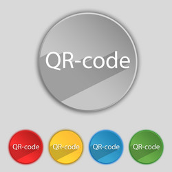 Qr-code sign icon scan code symbol set of colored vector