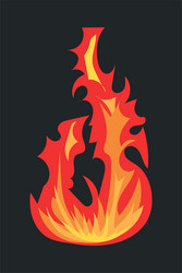 Burning fire effect warm flame for campfire vector