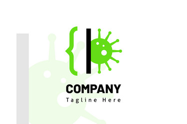 code web with half virus logo template vector image