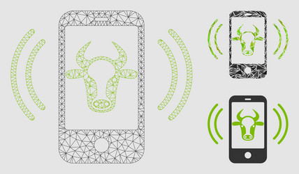 cow mobile control mesh network model vector image