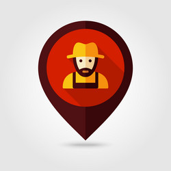 Farmers flat pin map icon map pointer Royalty Free Vector