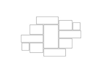 frame collage from square and rectangle shape vector image
