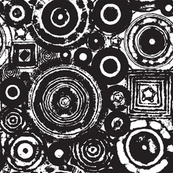 Geometric Abstract Pattern - Circles & Squares vector image