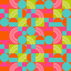 geometric pattern in bright color blocks vector image