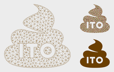 ito shit mesh wire frame model and triangle vector image