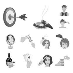 manipulation by hands monochrome icons in set vector image