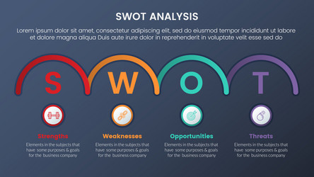 Swot analysis concept with half circle shape Vector Image