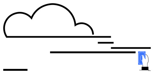 cloud data access concept with hand tapping vector image