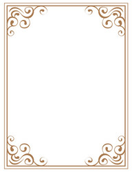 frame with brown patterns on a white background vector image