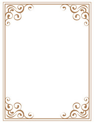 Frame with brown patterns on a white background vector