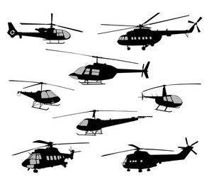 Helicopter Silhouettes Vector Image