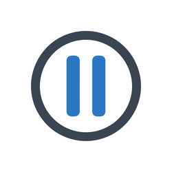 pause button circular icon vector image