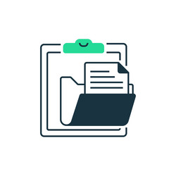 project summary two tone color icon linear style vector image