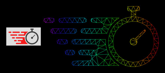 spectrum gradiented polygonal net time tracker vector image