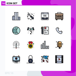 16 user interface flat color filled line pack vector