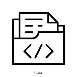 code icon line art style design isolated on white vector image