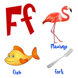 cute kids cartoon alphabet letter f vector