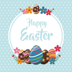 Happy easter eggs decoration poster vector