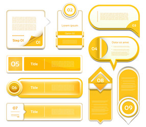 set of orange progress version step icons eps 10 vector image