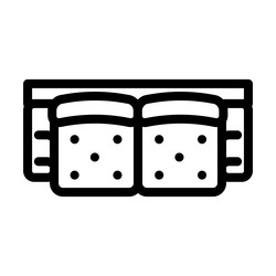 Sofa two sections top view glyph icon Royalty Free Vector