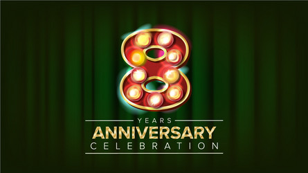 8 years anniversary banner eight eighth vector