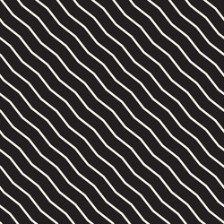 Black and White Wavy Lines Pattern Vector Image