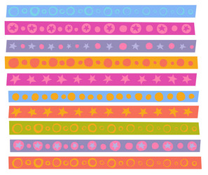 decorative patterns collection in cheerful color vector