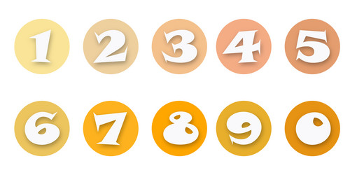 numbers with shadow on circles vector image