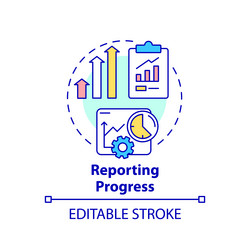 Monitoring progress concept icon Royalty Free Vector Image