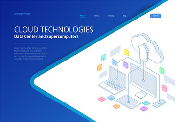 web page design templates cloud computing concept vector image