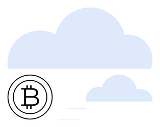 bitcoin and cloud computing concept vector image