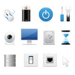 Modern Computer Icon Set vector image