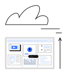 cloud computing and data synchronization workflow vector image