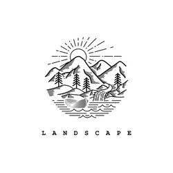Pine tree nature mountain logo Royalty Free Vector Image