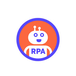 rpa bot icon robotic process automation vector image