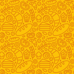 seamless pattern with linear icons and related vector image