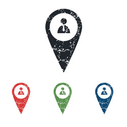 user pointer grunge icon set vector image