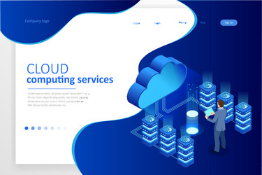 web page design templates cloud computing concept vector