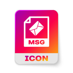 white msg file document icon download button vector image