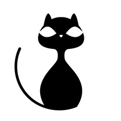 Black cat head vector illustration. Simple cartoon cat icon. Black  silhouette of a cat 7313124 Vector Art at Vecteezy