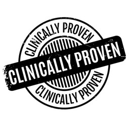 clinically proven rubber stamp vector