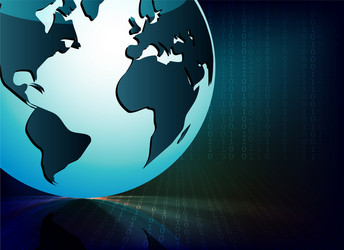 dark background with numbers and globe vector image