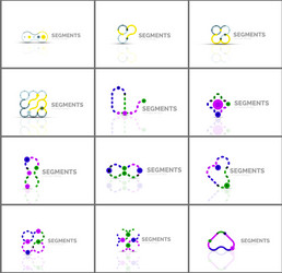 set of linear abstract logos and swirl shapes vector image