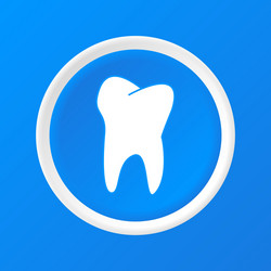 White tooth flat design Royalty Free Vector Image