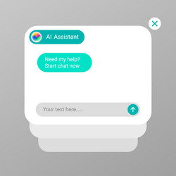 ai assistant chat box ui template prototype vector image