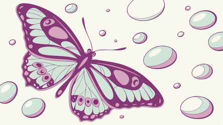butterfly with playful bubble patterns design vector image
