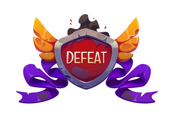defeat game frame icon ui asset or gui badge vector image