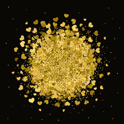 Glittery Gold Heart Background vector image