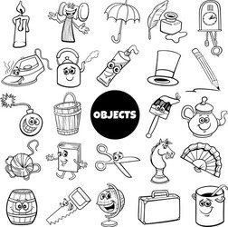 Country objects cartoon set Royalty Free Vector Image