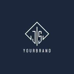 js initial logo with luxury rectangle style design vector image